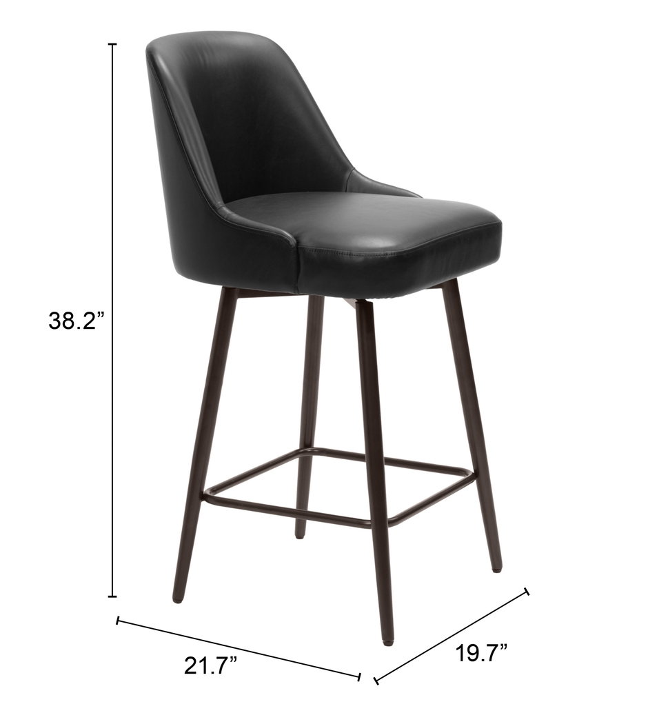 Marina Black Swivel Counter Height Stool - Thumbnail - Image 10