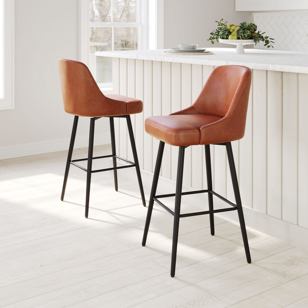 Marina Brown Swivel Barstool - Thumbnail - Image 2