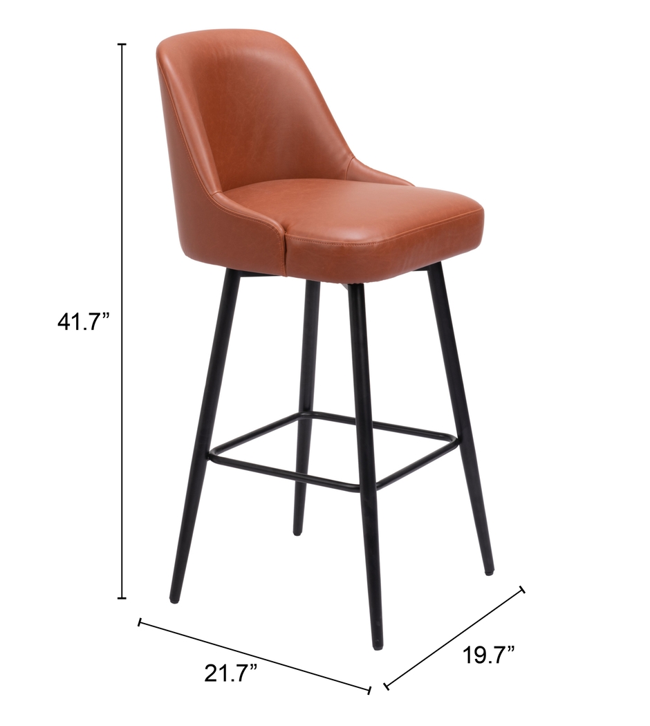 Marina Brown Swivel Barstool - Thumbnail - Image 10
