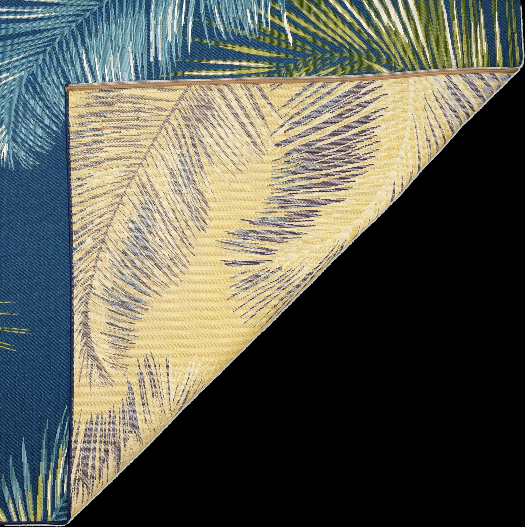 Marina Palms Navy 4'10 x 7'6 Indoor/Outdoor Rug - Thumbnail - Image 8