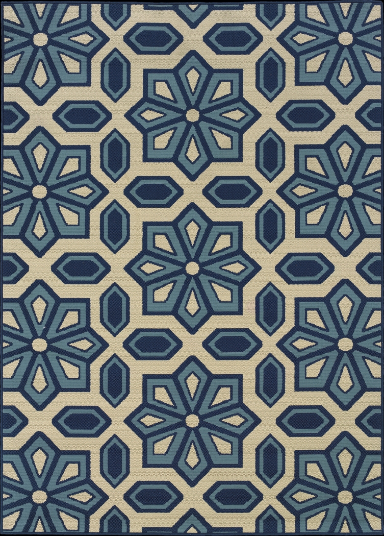 Marisela Blue 6'7 x 9'6 Indoor/Outdoor Rug - Thumbnail - Image 1