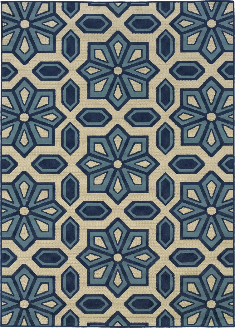Marisela Blue 7'10 x 10'10 Indoor/Outdoor Rug - Thumbnail - Image 1