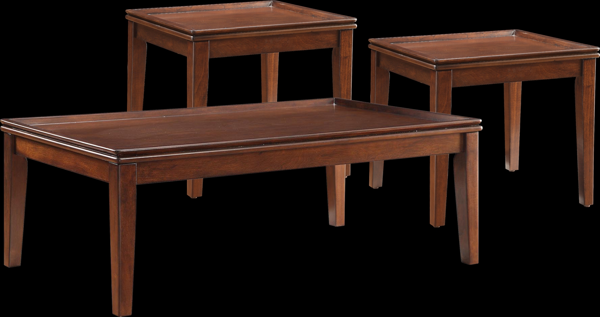 Mariska Brown Cherry 3 Pc Table Set - Thumbnail - Image 1