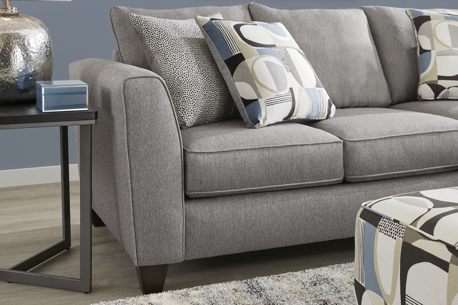 Marisol Bay Dark Gray 7 Pc Living Room with Gel Foam Sleeper Sofa - Thumbnail - Image 3