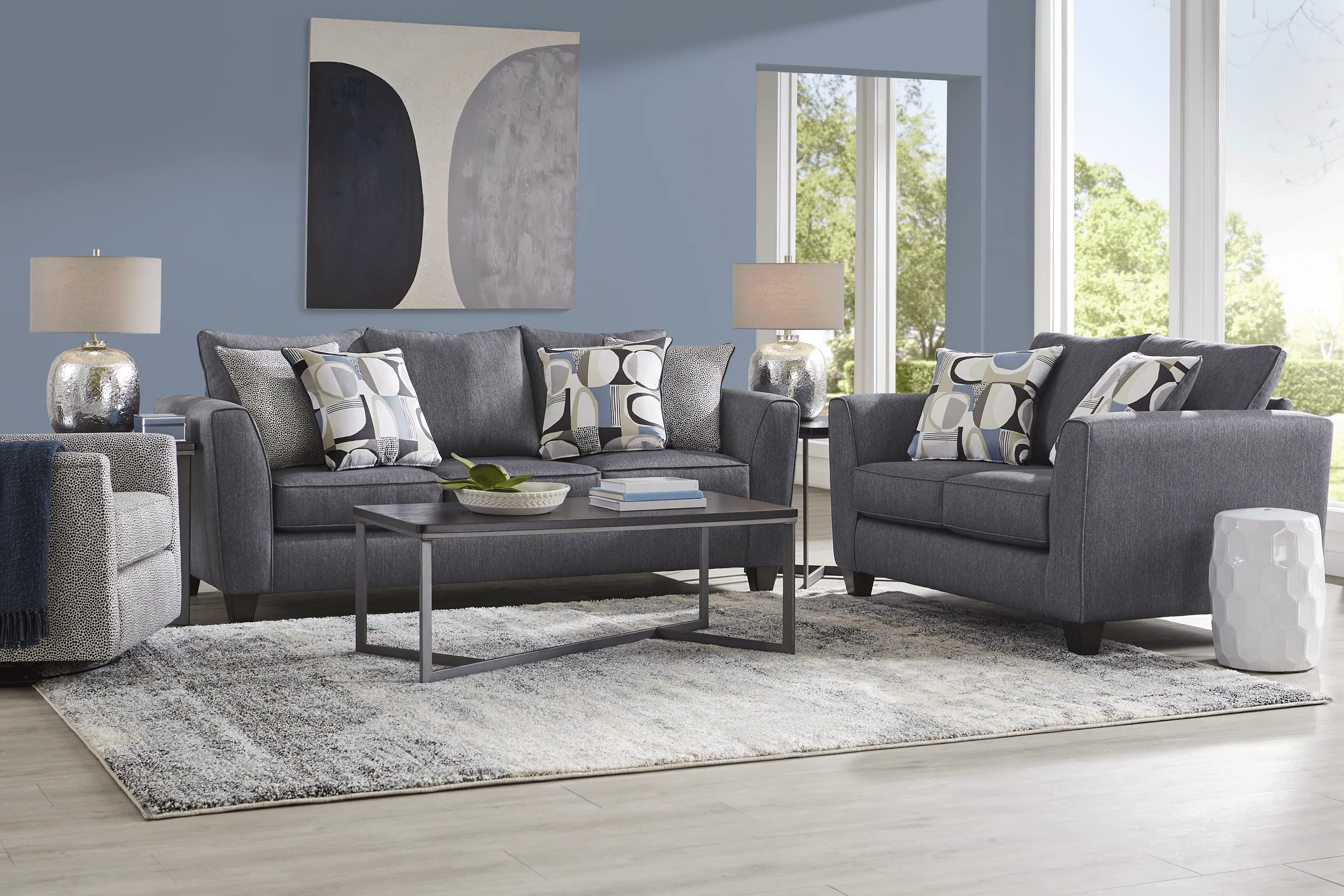 Marisol Bay Denim 3 Pc Living Room - Thumbnail - Image 1