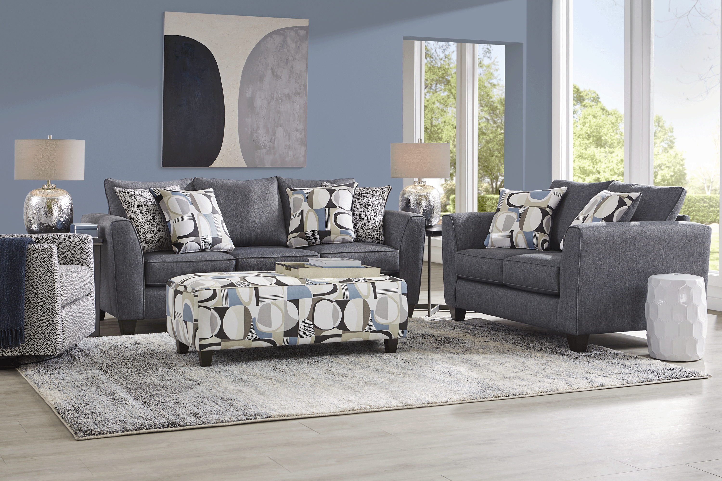 Marisol Bay Denim 3 Pc Living Room - Thumbnail - Image 1