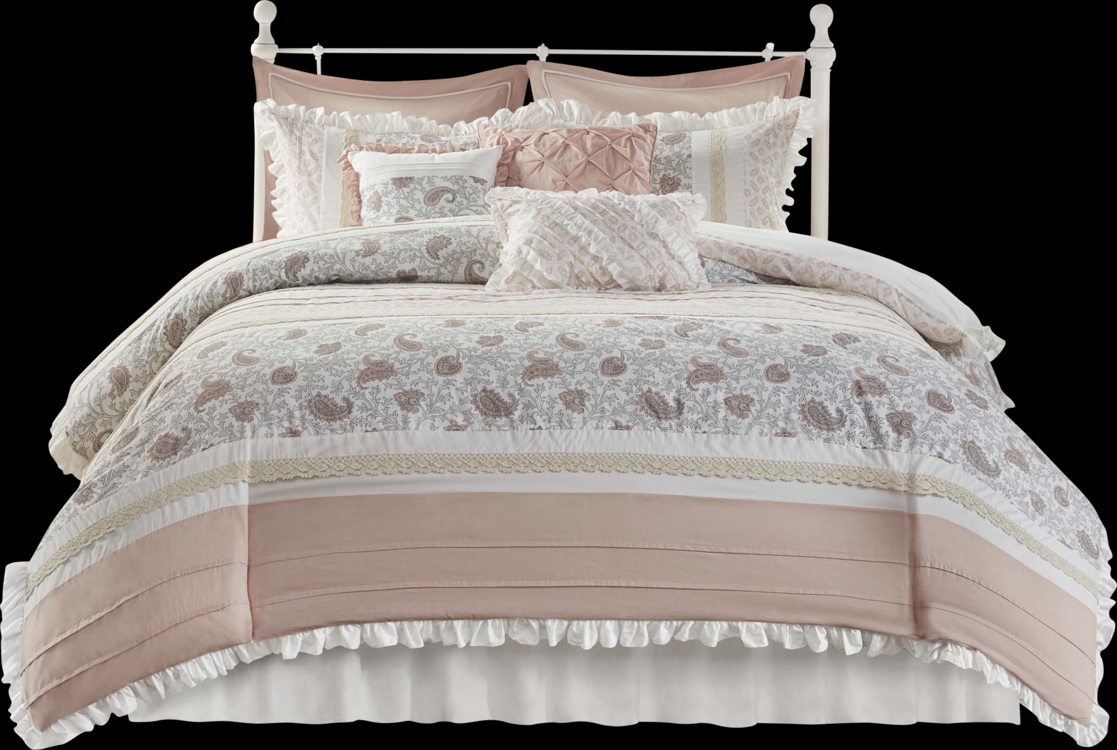 Marjory Blush 9 Pc King Comforter Set - Thumbnail - Image 9