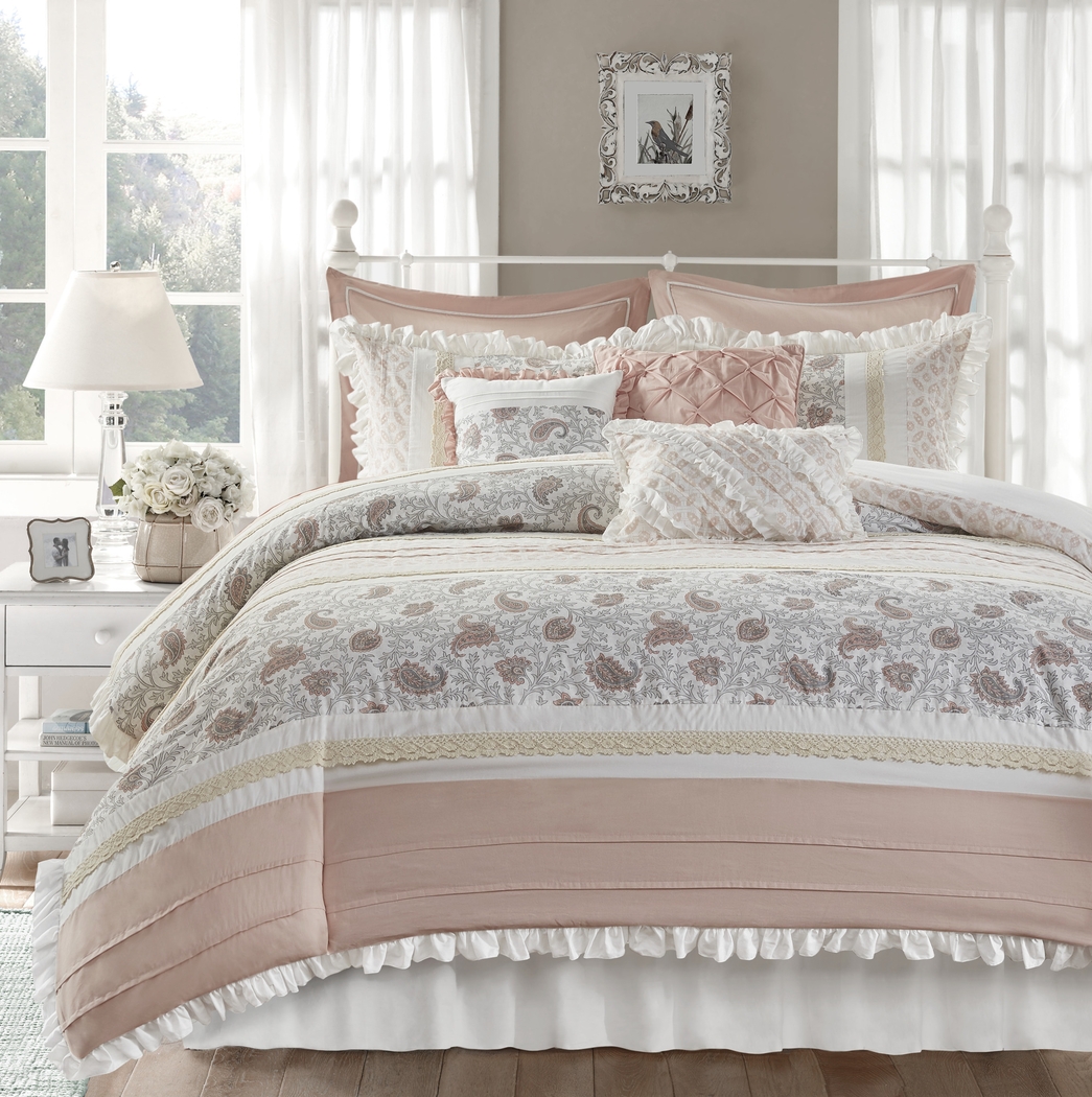 Marjory Blush 9 Pc Queen Comforter Set - Thumbnail - Image 2