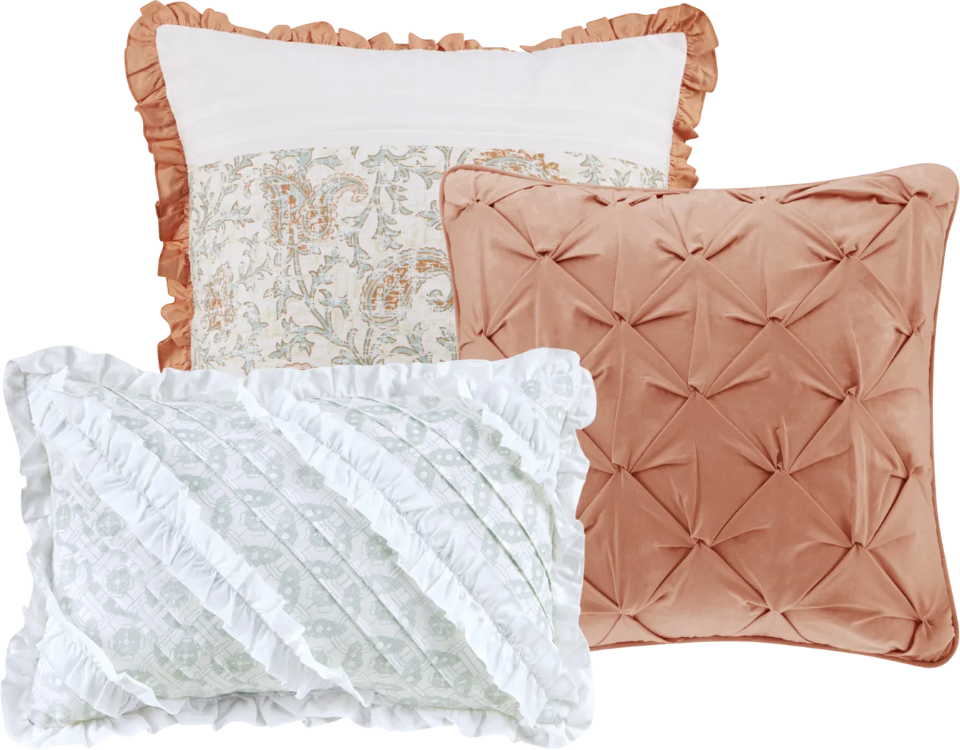 Marjory Coral 6 Pc Full/Queen Quilt Set - Thumbnail - Image 6