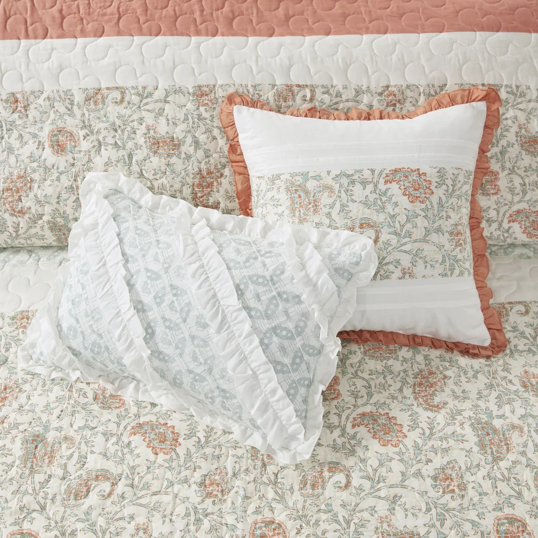 Marjory Coral 6 Pc Full/Queen Quilt Set - Thumbnail - Image 10