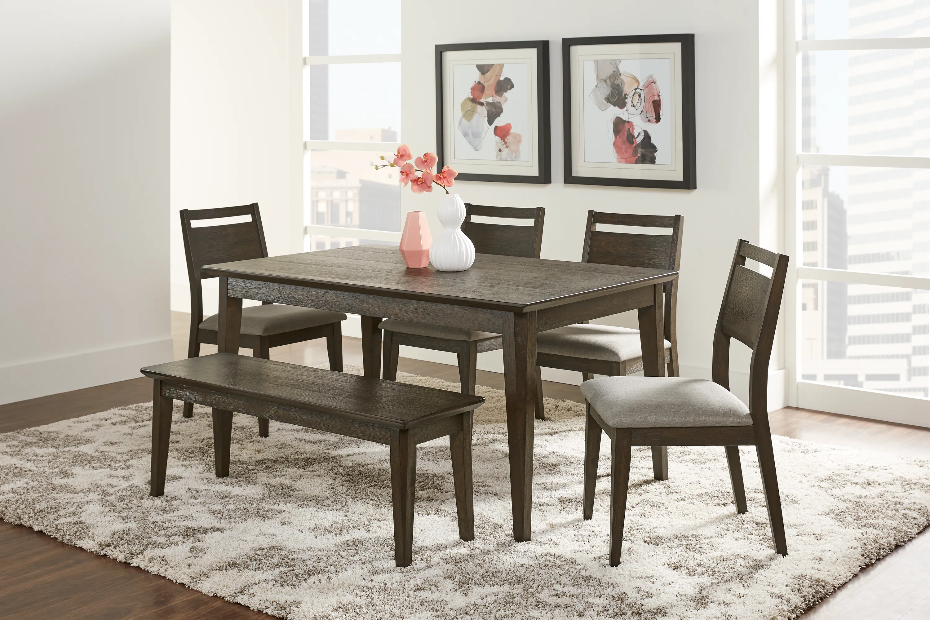 Market Street Black 4 Pc Rectangle Dining Set - Thumbnail - Image 1