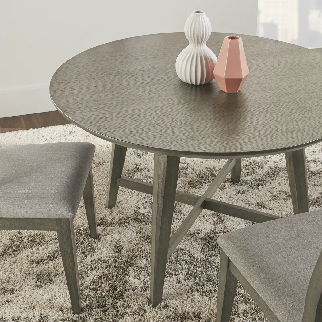 Market Street Gray Round Dining Table - Thumbnail - Image 2