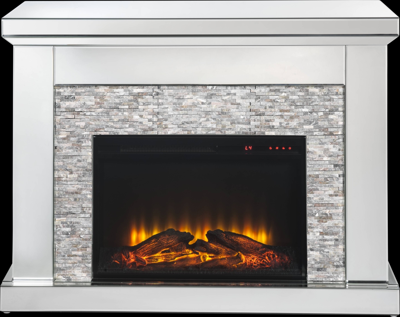 Markwood Silver 48 in. Console, With Electric Fireplace - Thumbnail - Image 1