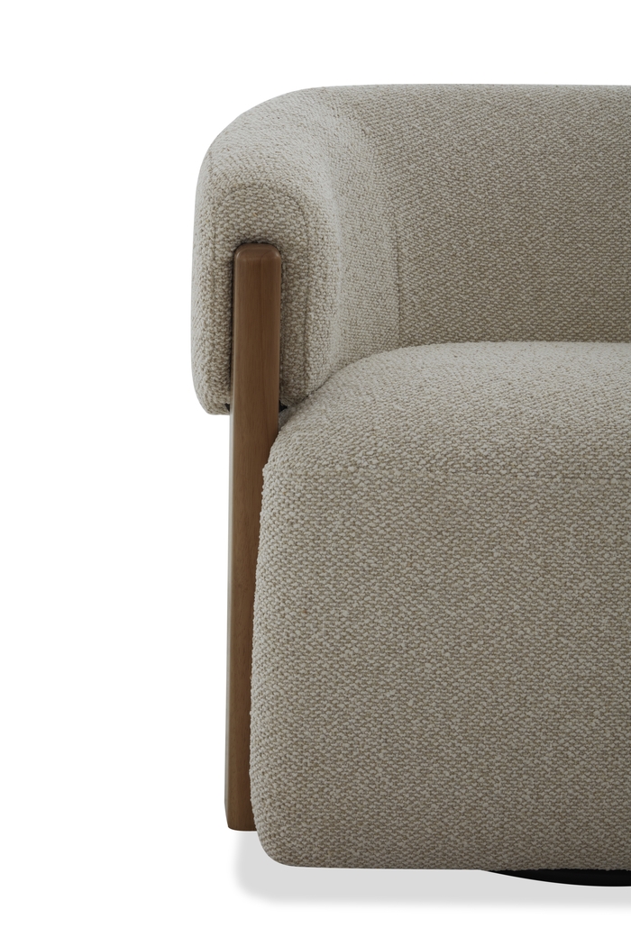 Marlene Beige Swivel Chair - Thumbnail - Image 4