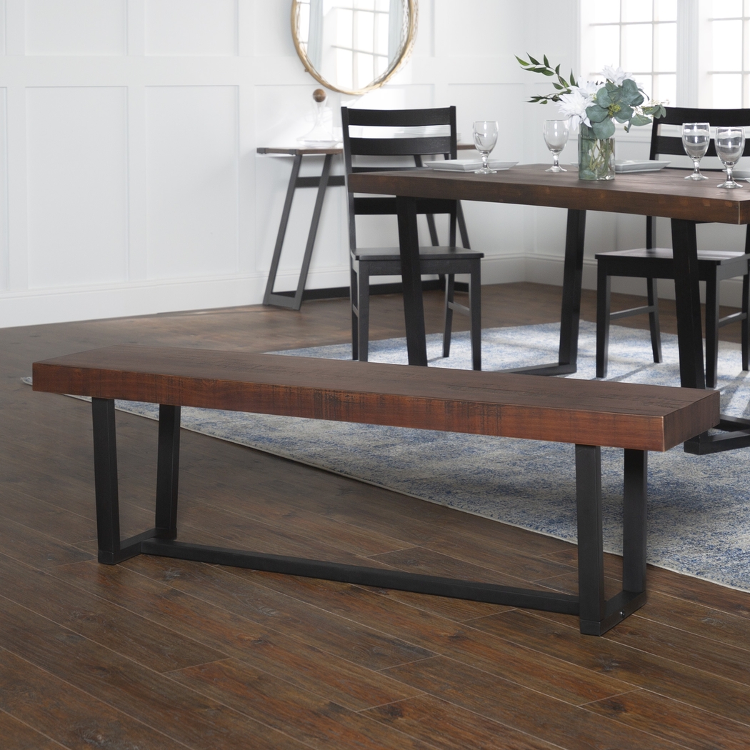 Marlinda Brown Dining Bench - Thumbnail - Image 4