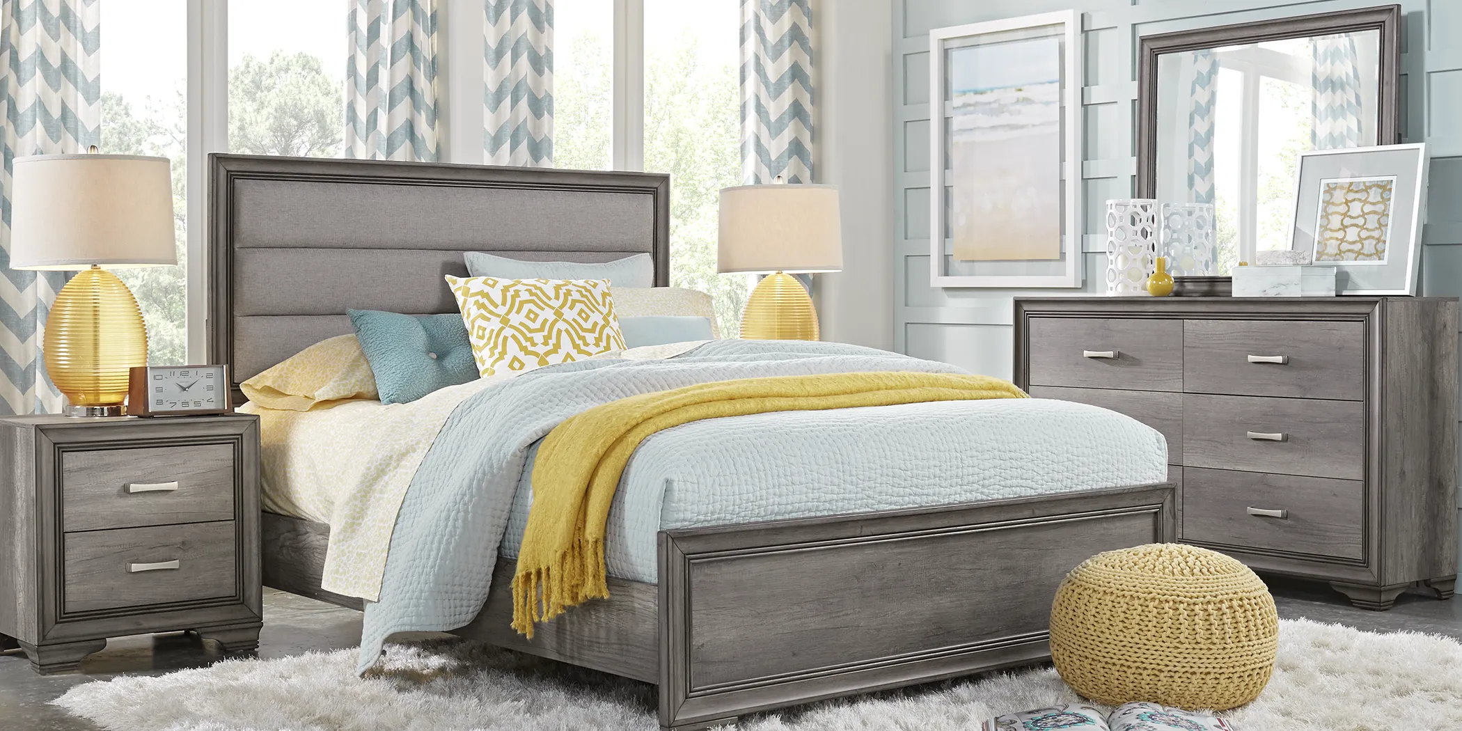 Marlow Gray 5 Pc King Panel Bedroom - Thumbnail - Image 1