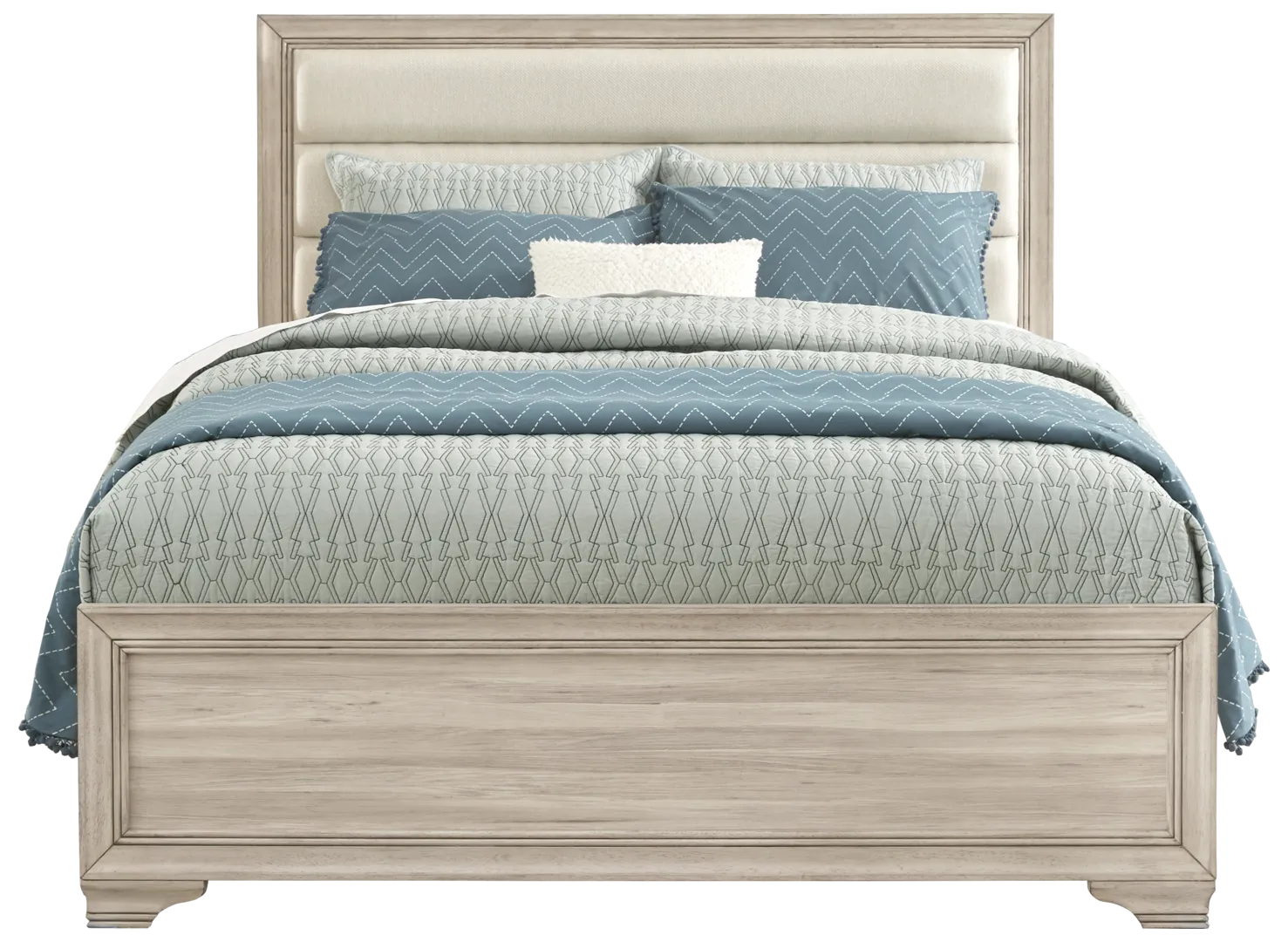 natural 3 pc king panel bed