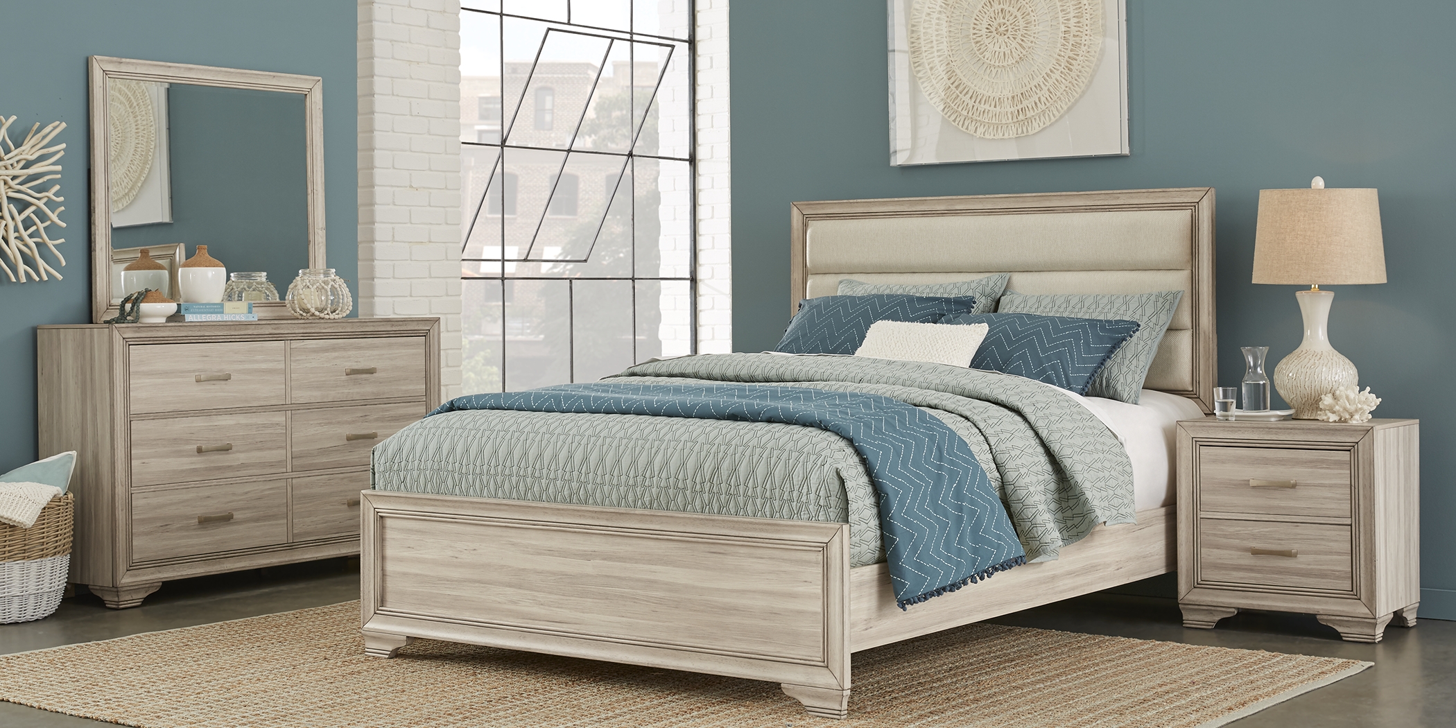 Marlow Natural 5 Pc Queen Panel Bedroom - Thumbnail - Image 1