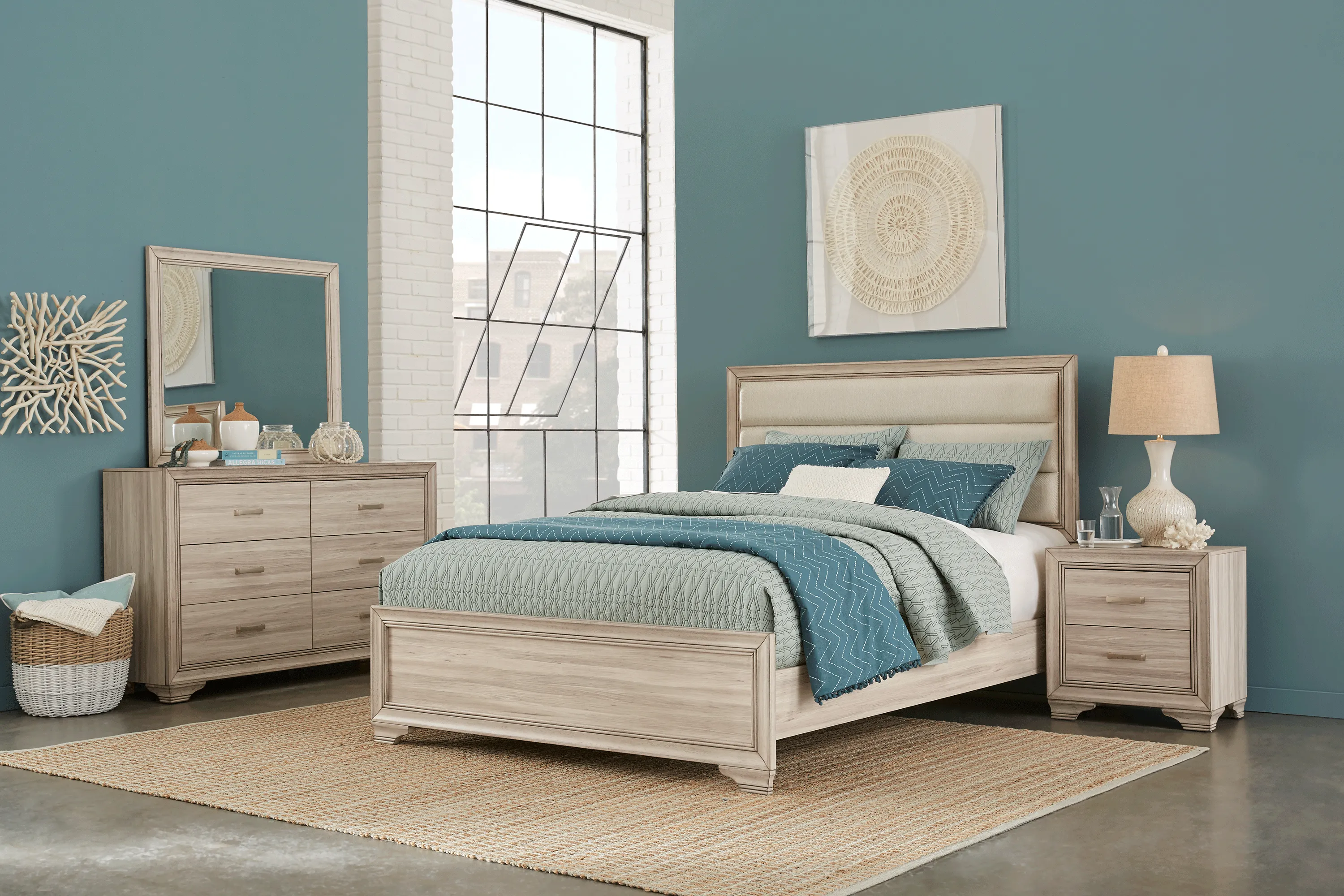 Marlow Natural 7 Pc Queen Panel Bedroom - Thumbnail - Image 1