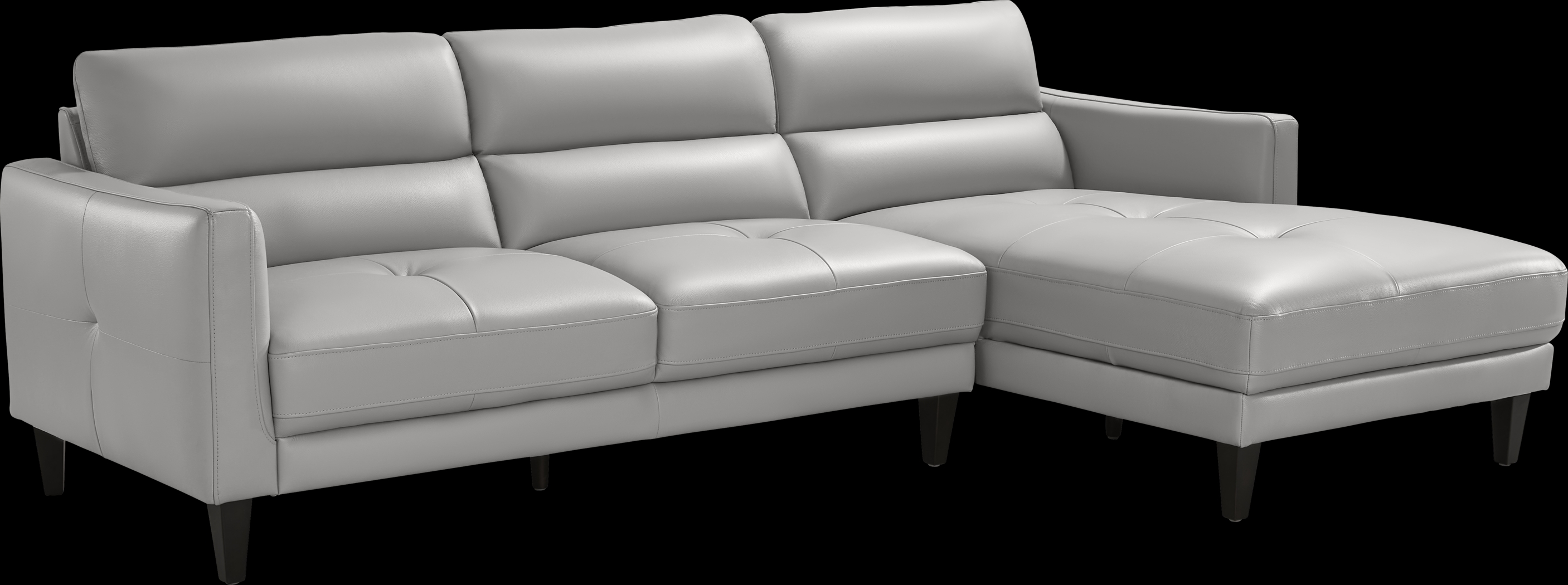 Marotta Light Gray Leather 2 Pc Sectional - Thumbnail - Image 3