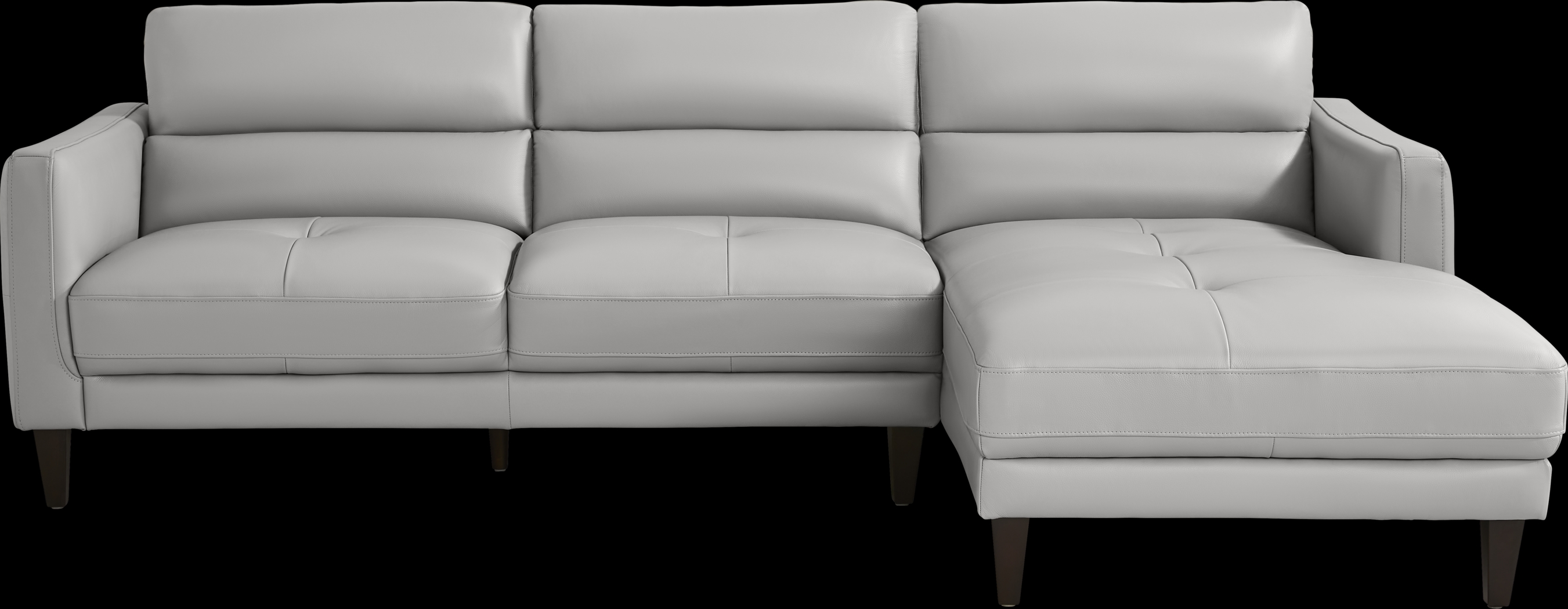 Marotta Light Gray Leather 2 Pc Sectional - Thumbnail - Image 1