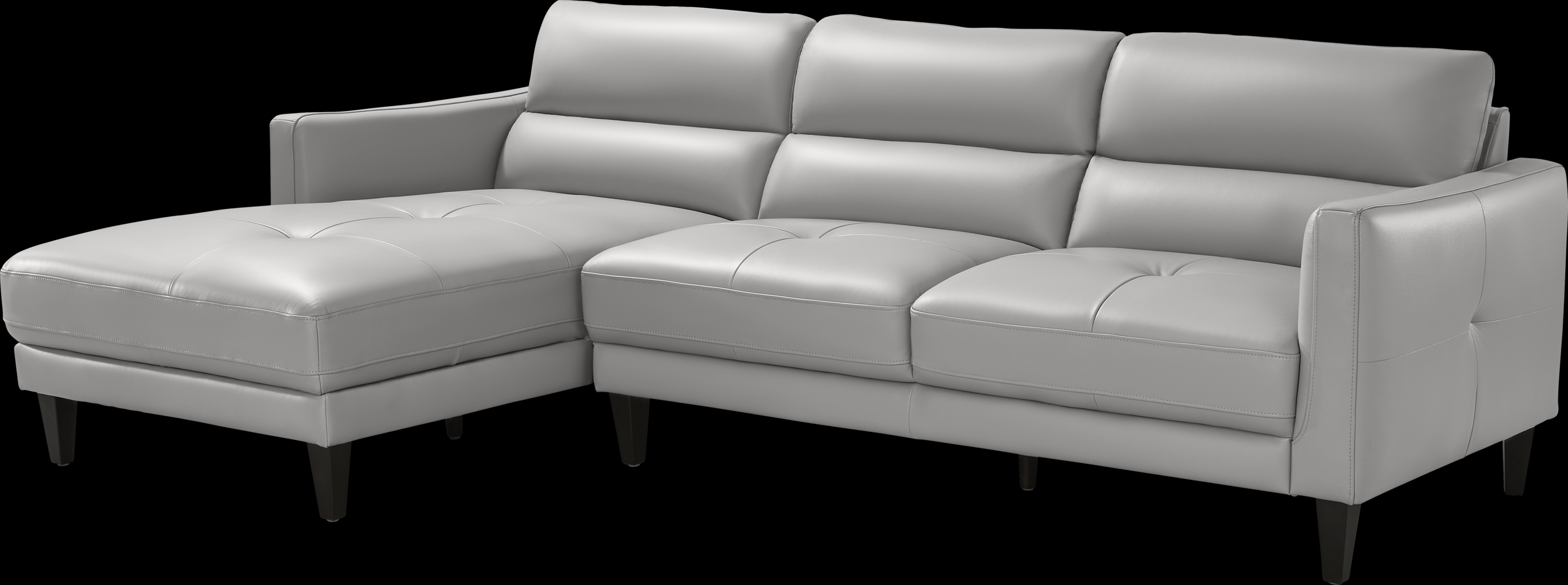 Marotta Light Gray Leather 2 Pc Sectional - Thumbnail - Image 3