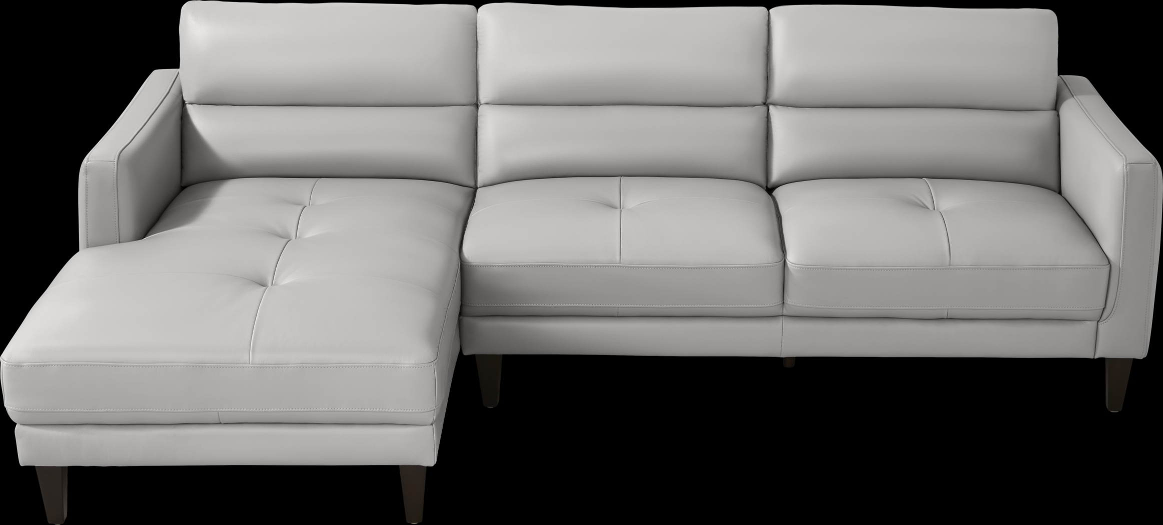 Marotta Light Gray Leather 2 Pc Sectional - Thumbnail - Image 4