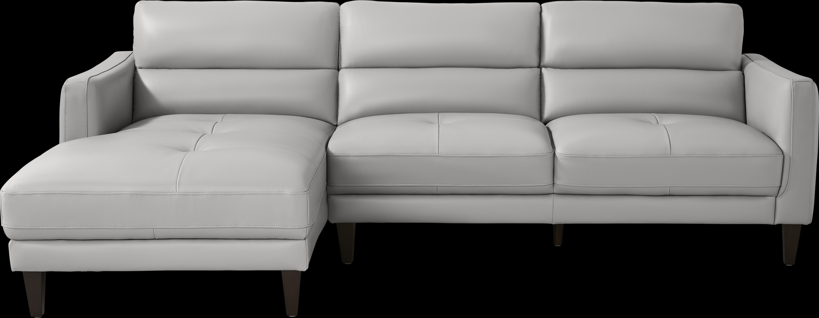 Marotta Light Gray Leather 2 Pc Sectional - Thumbnail - Image 1