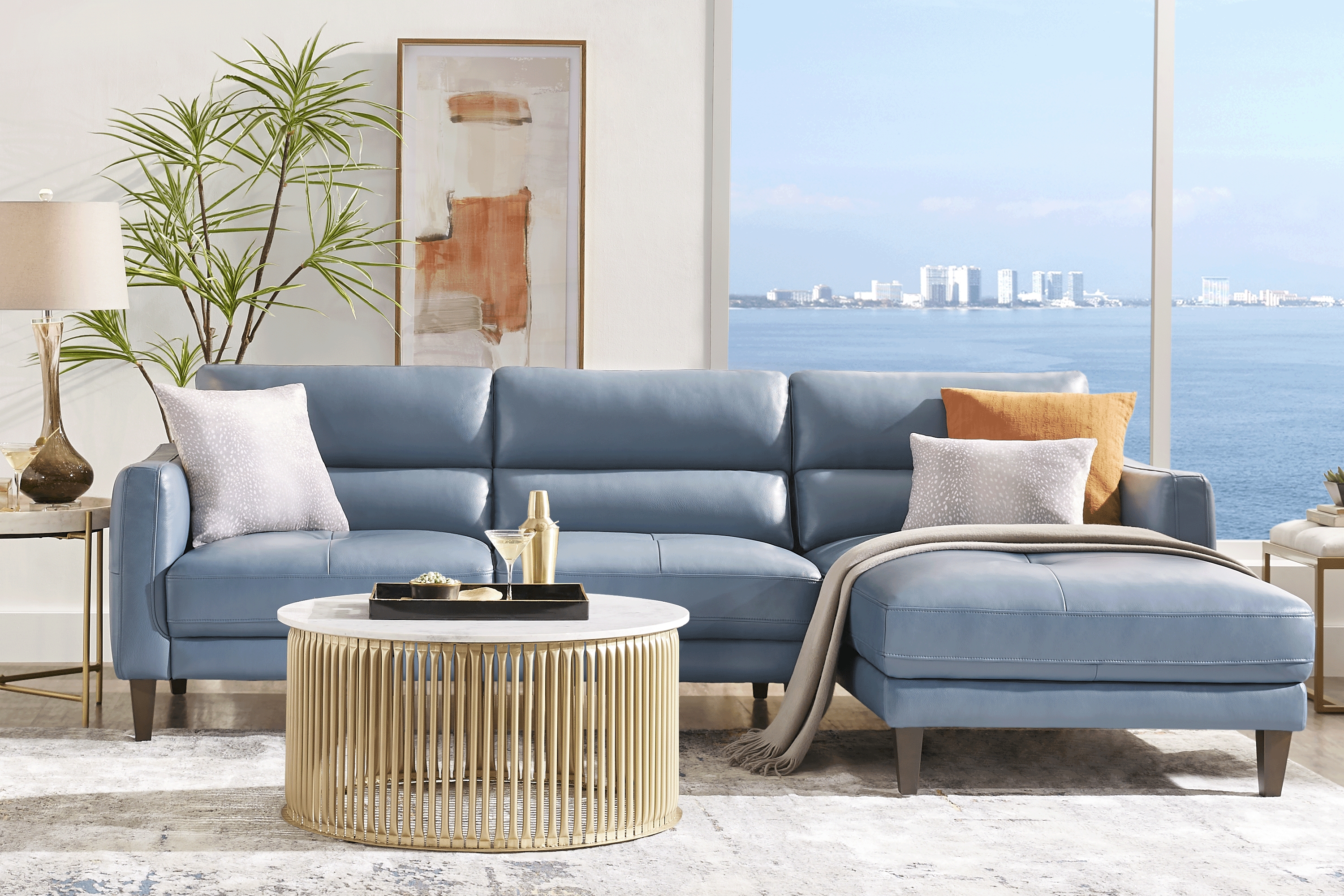 Marotta Ocean Leather 2 Pc Sectional - Thumbnail - Image 2