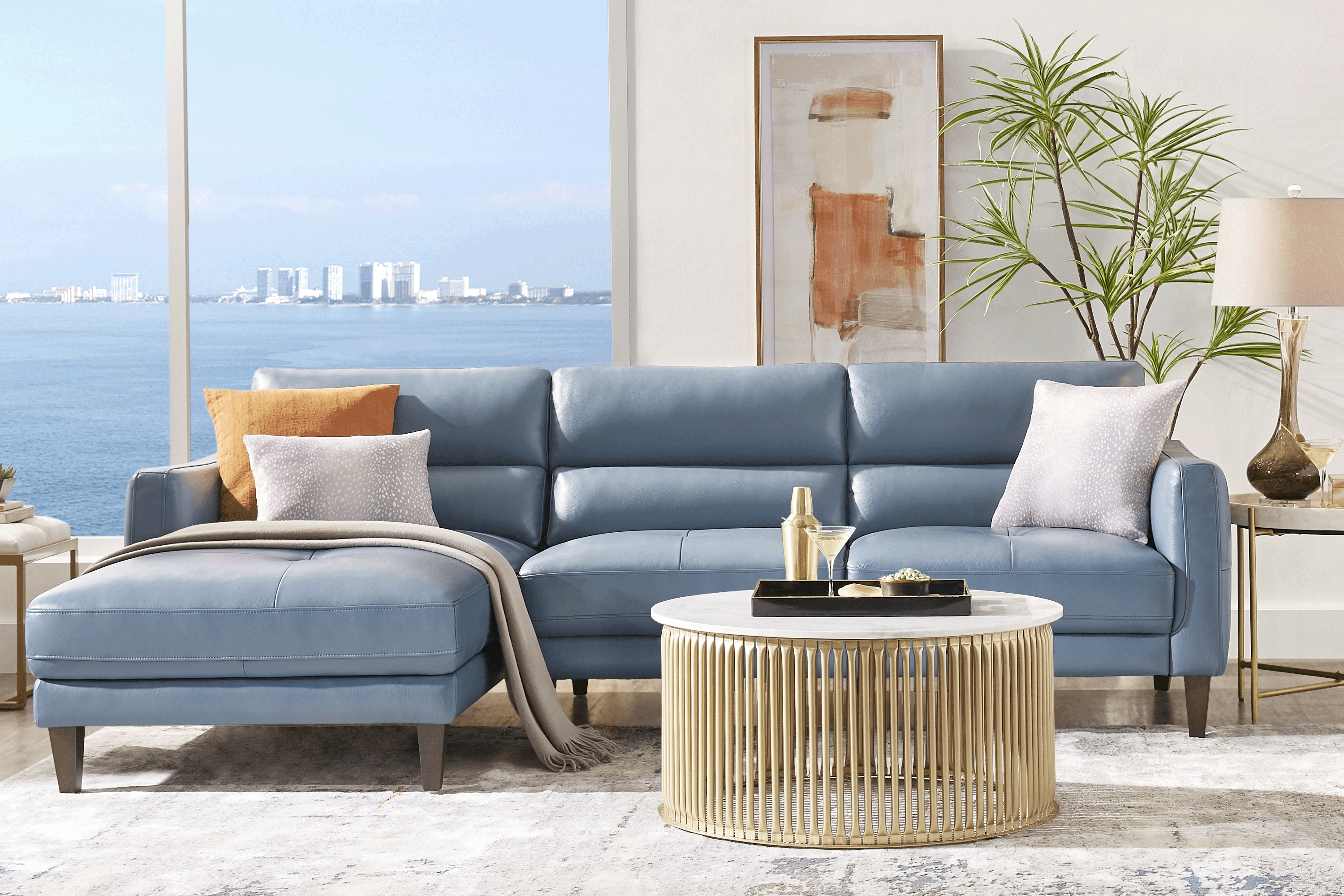 Marotta Ocean Leather 2 Pc Sectional - Thumbnail - Image 2