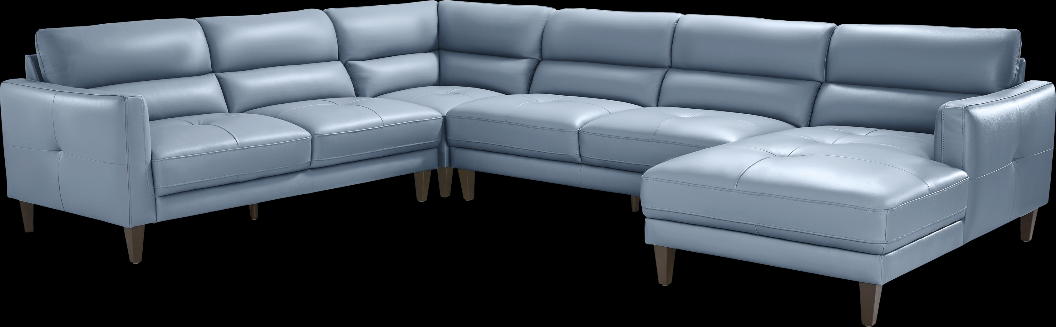 Marotta Ocean Leather 4 Pc Sectional - Thumbnail - Image 1