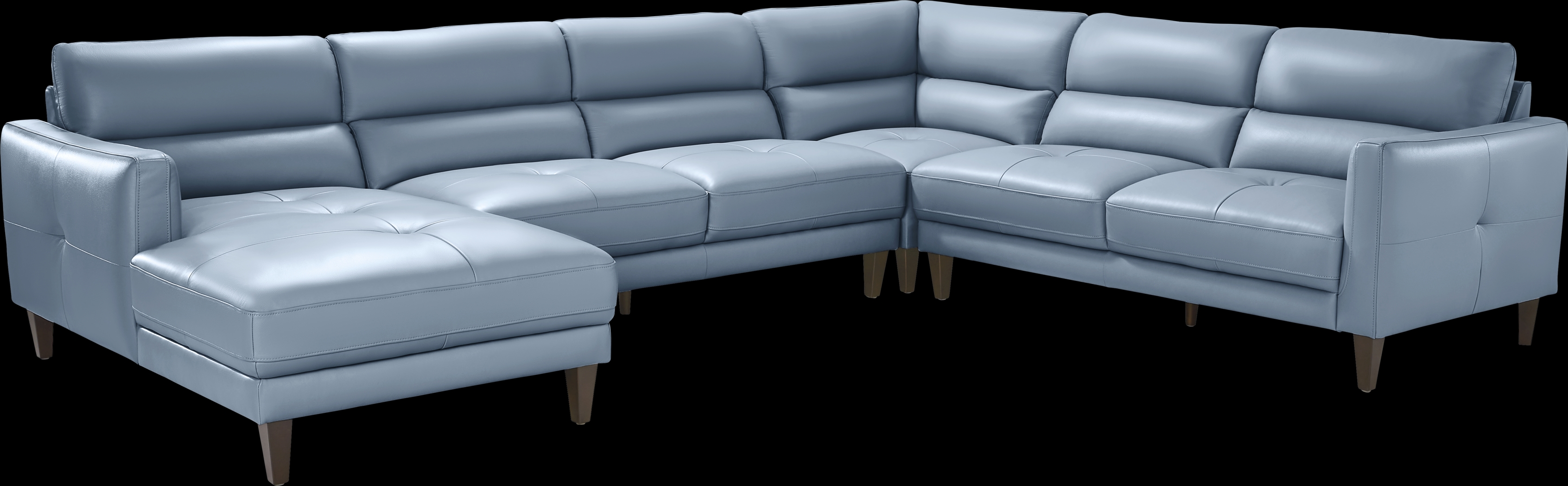 Marotta Ocean Leather 4 Pc Sectional - Thumbnail - Image 1