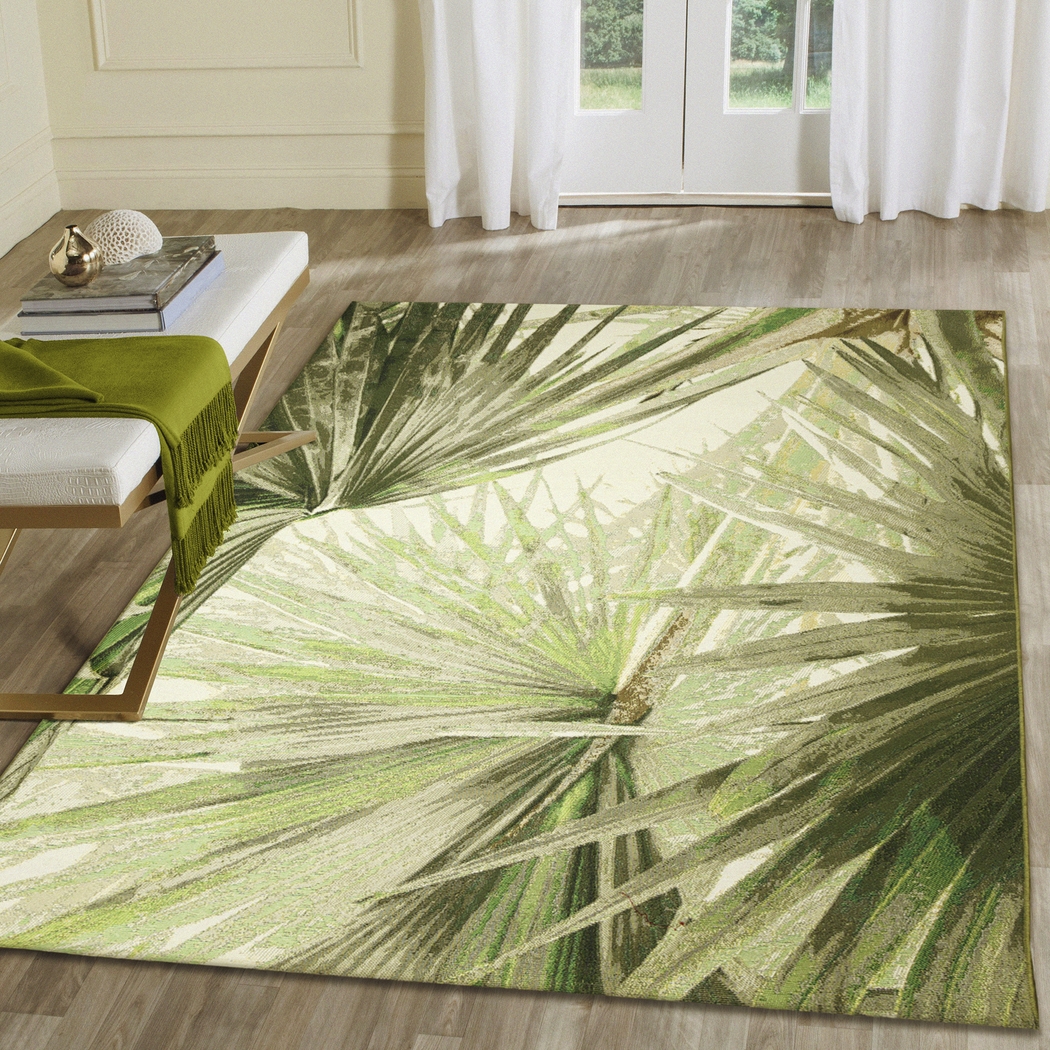 Marpond Green 6'8 x 9'4 Indoor/Outdoor Rug - Thumbnail - Image 2