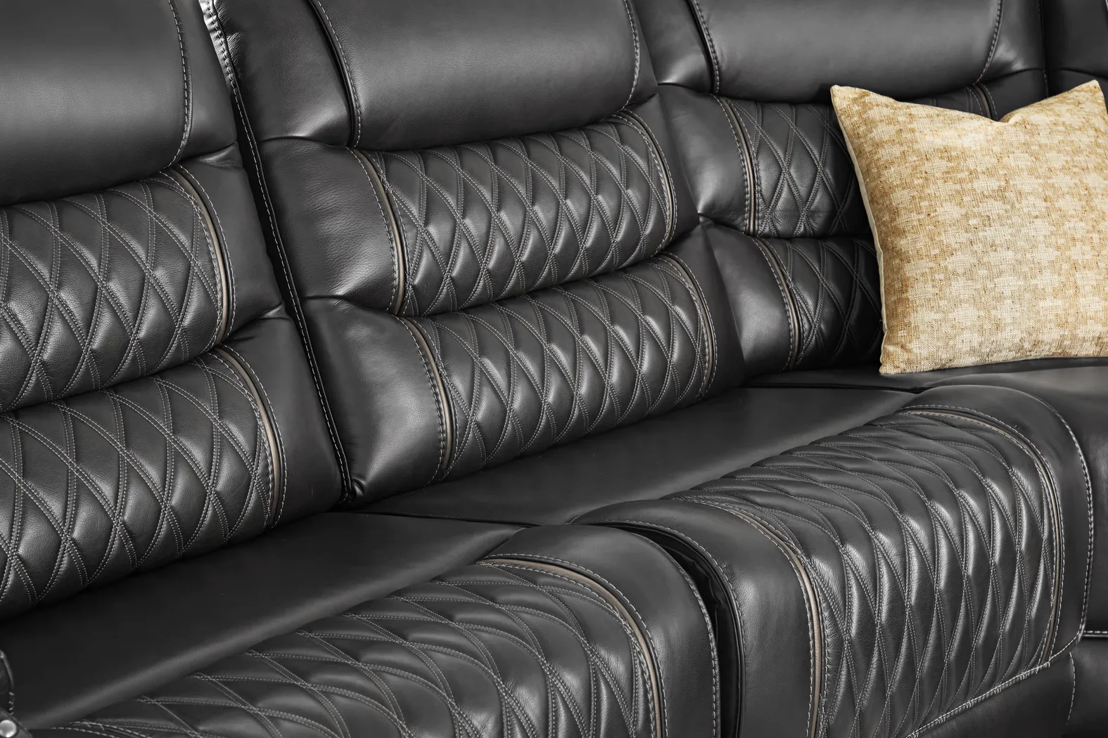 Marquee Black Leather 9 Pc Triple Power Reclining Sectional Living Room - Thumbnail - Image 6