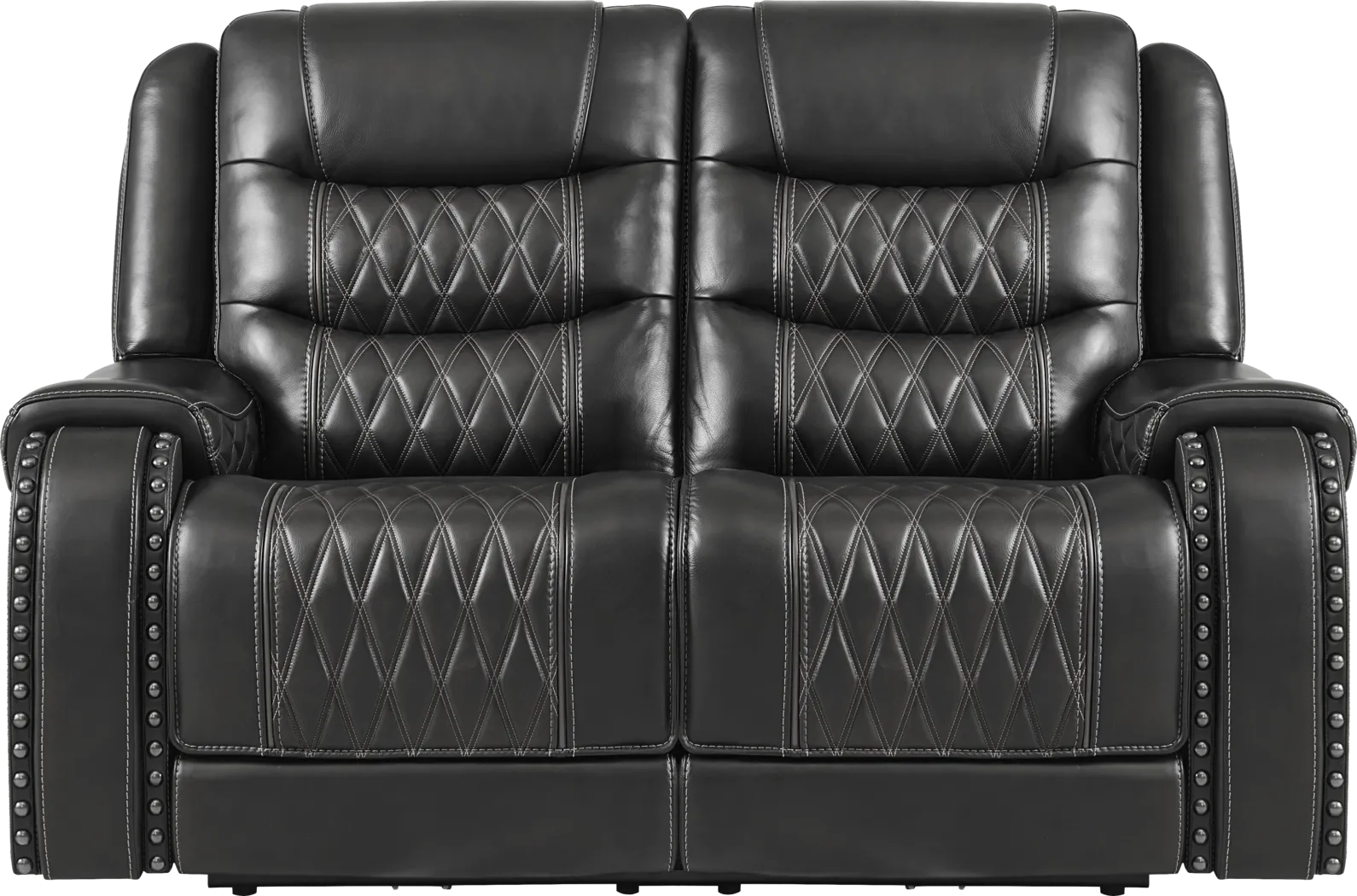 Marquee Black Leather 5 Pc Triple Power Reclining Living Room with Reclining Loveseat - Thumbnail - Image 8
