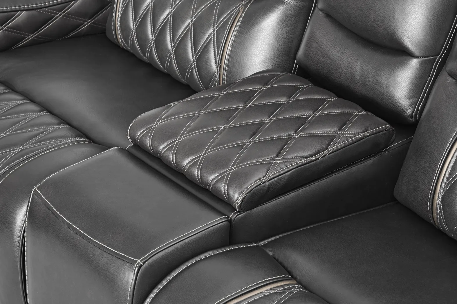Marquee Black Leather 2 Pc Triple Power Reclining Living Room - Thumbnail - Image 10