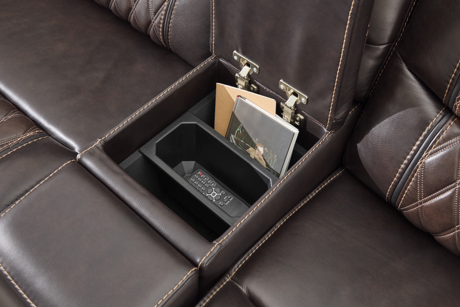 Marquee Brown 10 Pc Leather Triple Power Reclining Sectional Living Room - Thumbnail - Image 10