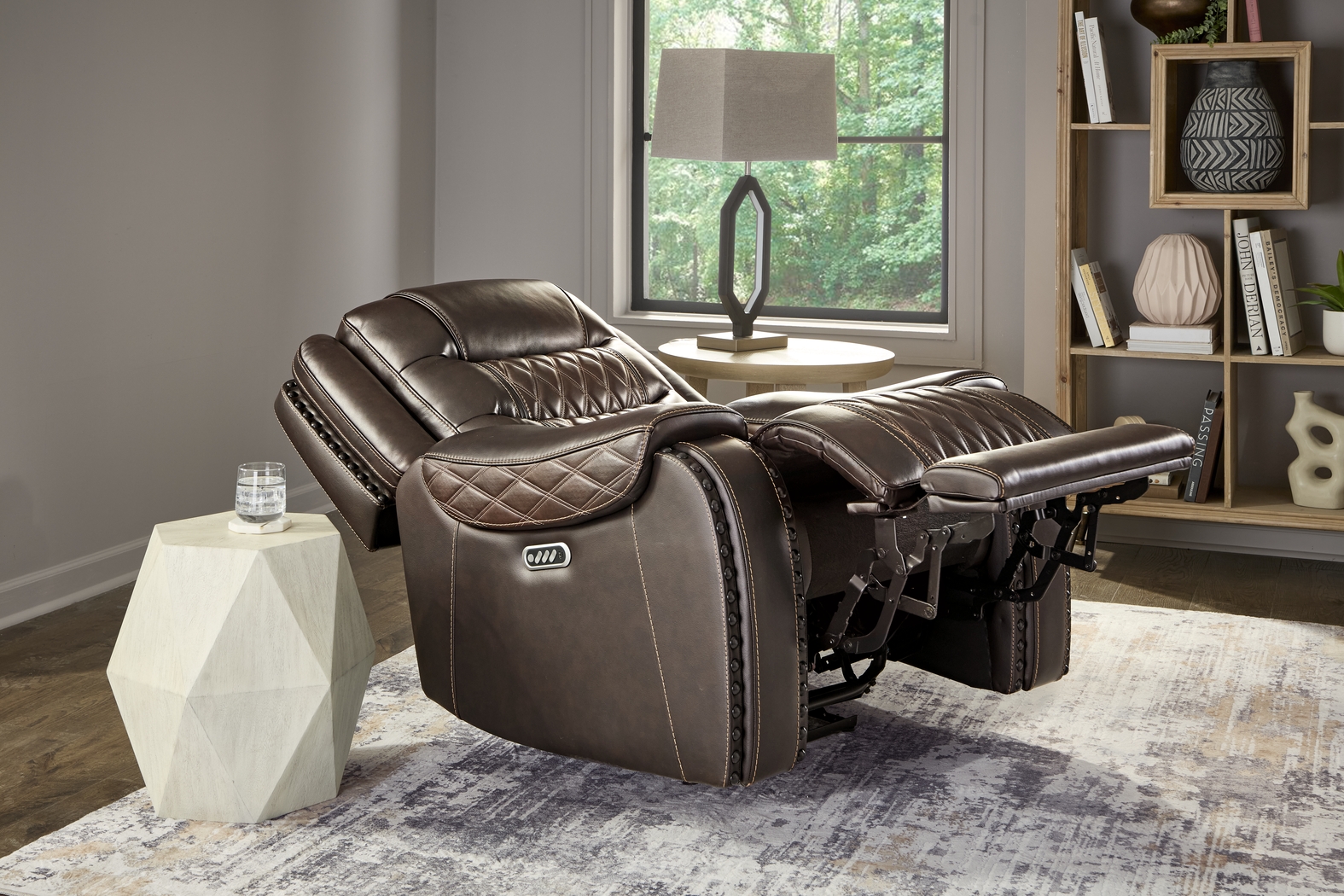 Marquee Brown Leather 3 Pc Triple Power Living Room with Reclining Loveseat - Thumbnail - Image 14