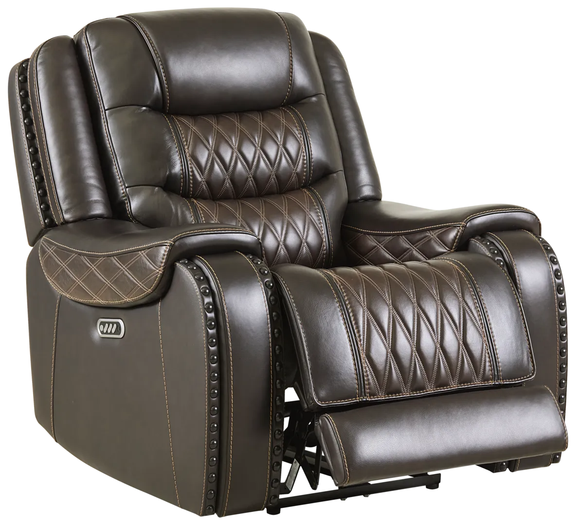 brown triple power recliner