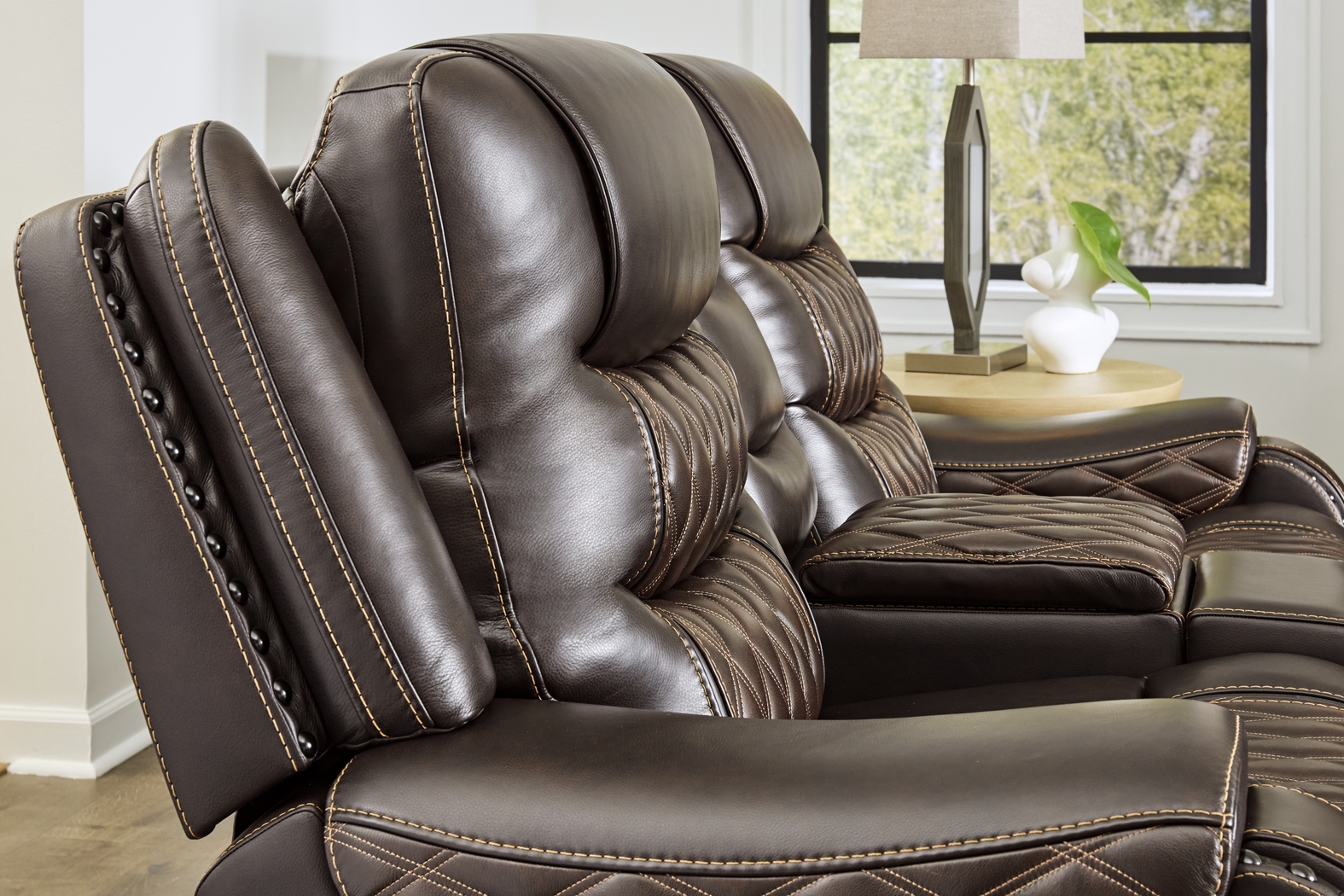 Marquee Brown Leather 5 Pc Triple Power Reclining Living Room - Thumbnail - Image 10