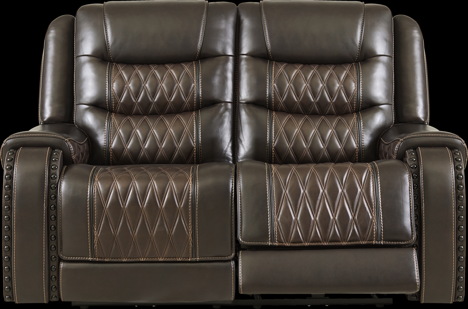 Marquee Brown Leather 2 Pc Triple Power Living Room with Reclining Loveseat - Thumbnail - Image 8