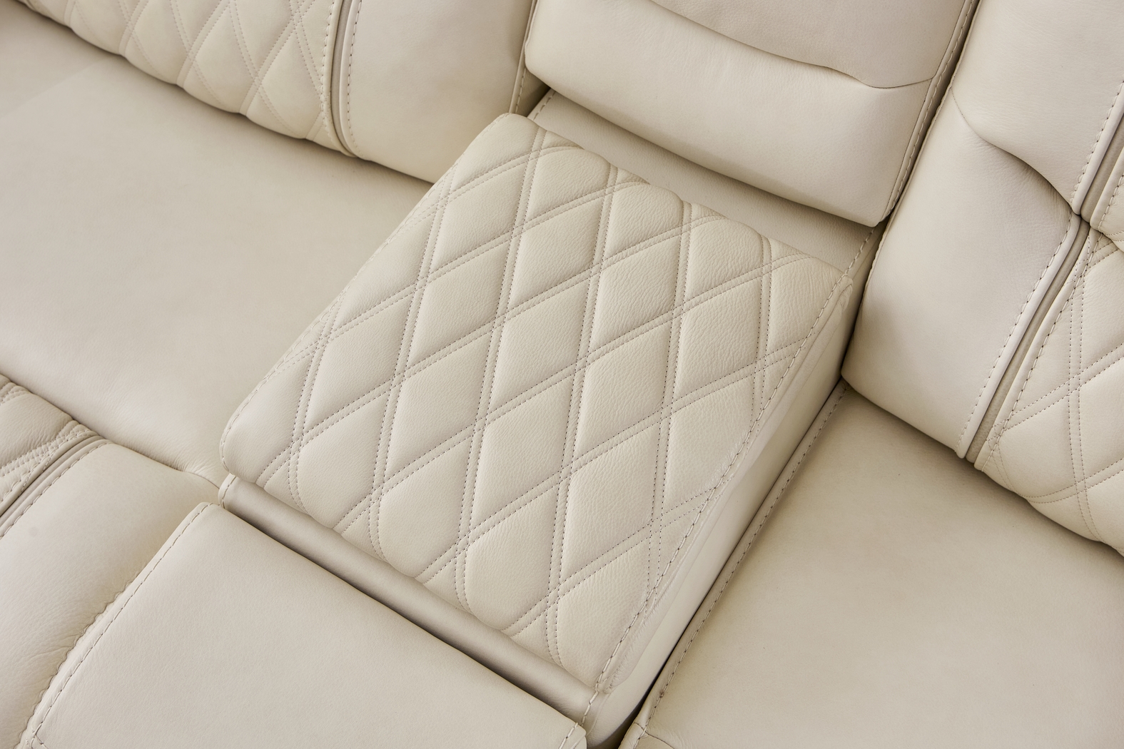 Marquee Cream 10 Pc Leather Triple Power Reclining Sectional Living Room - Thumbnail - Image 6