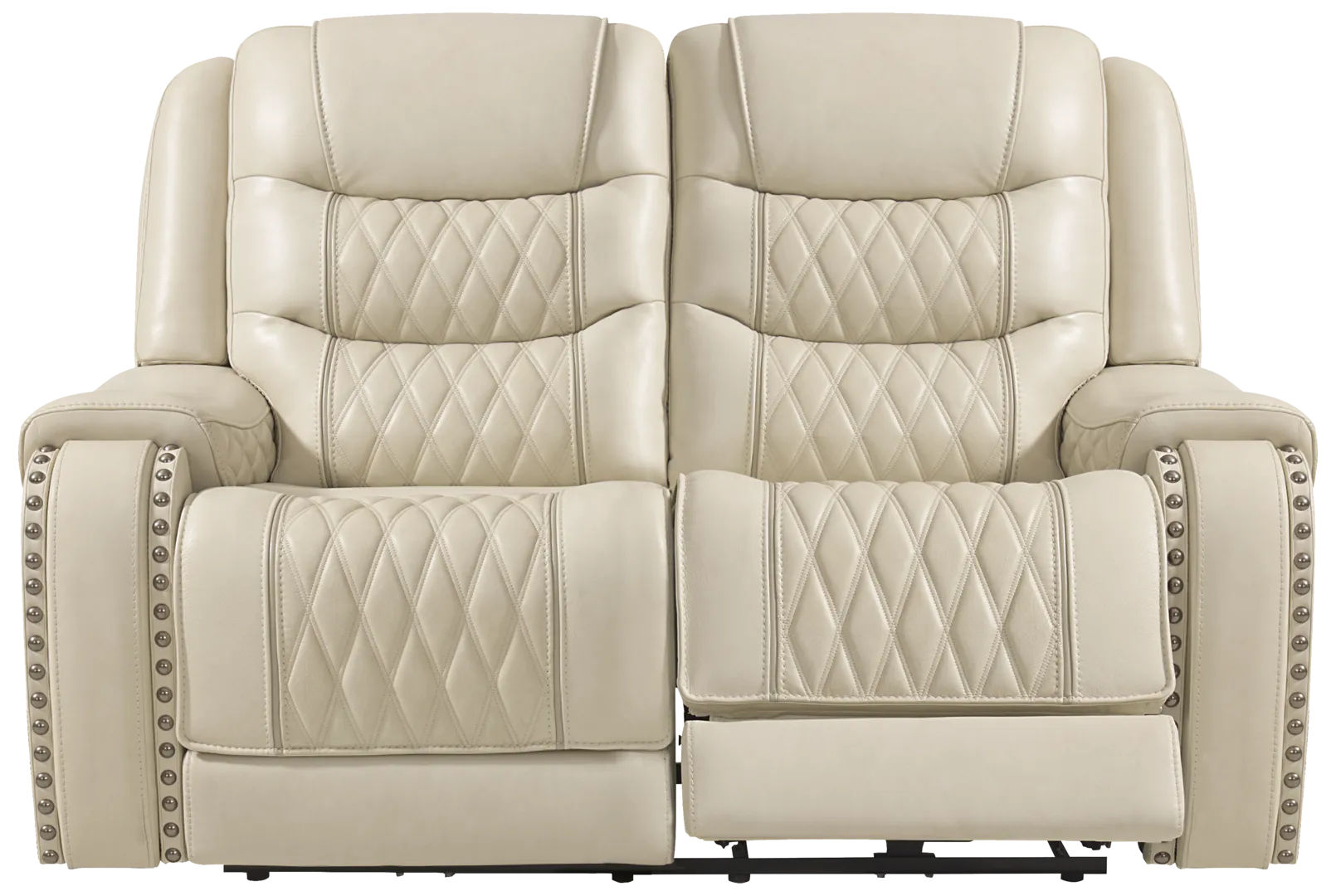 cream reclining loveseat