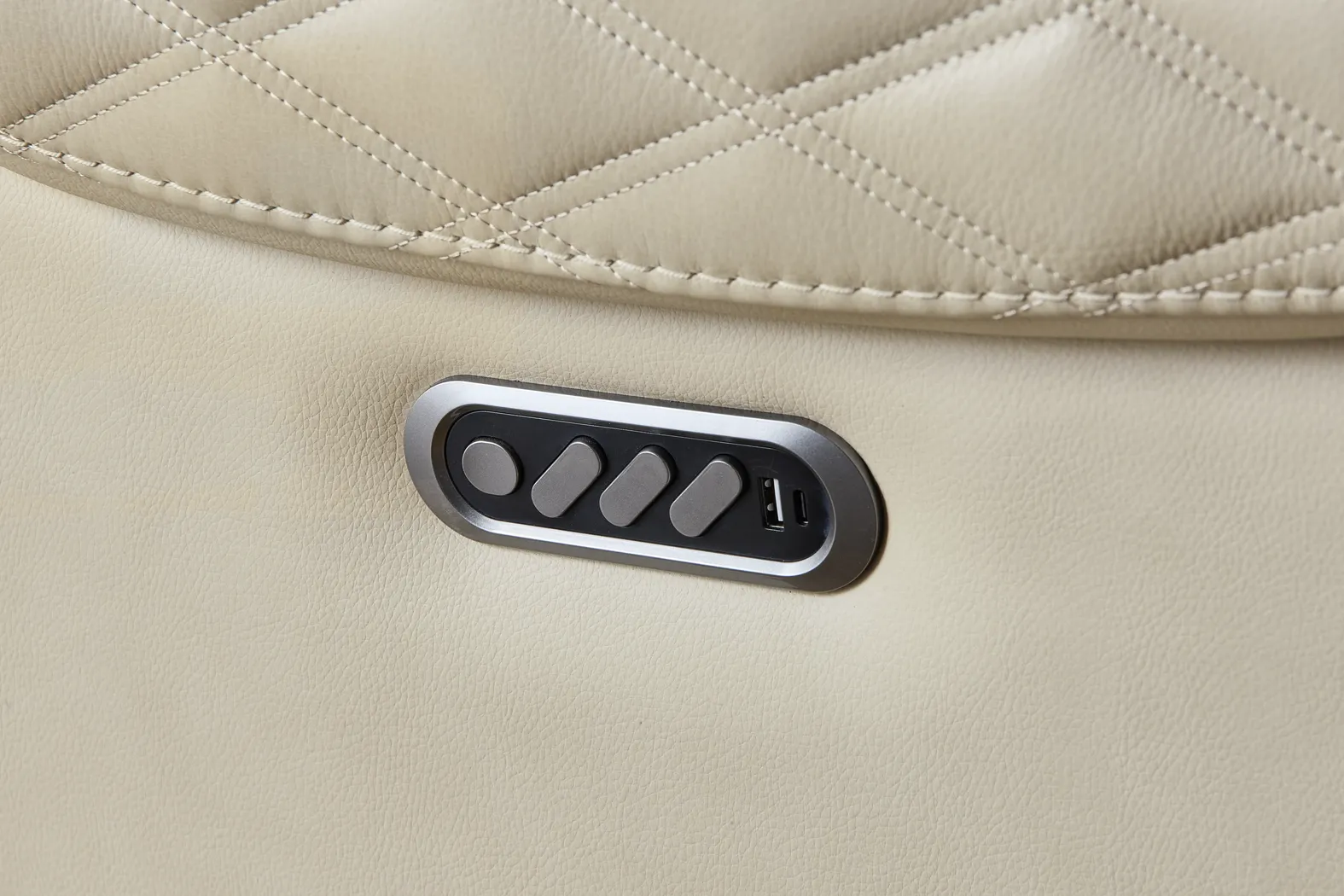 Marquee Cream Leather 3 Pc Triple Power Living Room with Reclining Loveseat - Thumbnail - Image 17