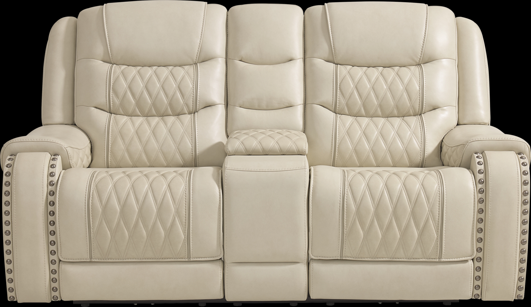 Marquee Cream Leather 2 Pc Triple Power Reclining Living Room - Thumbnail - Image 8