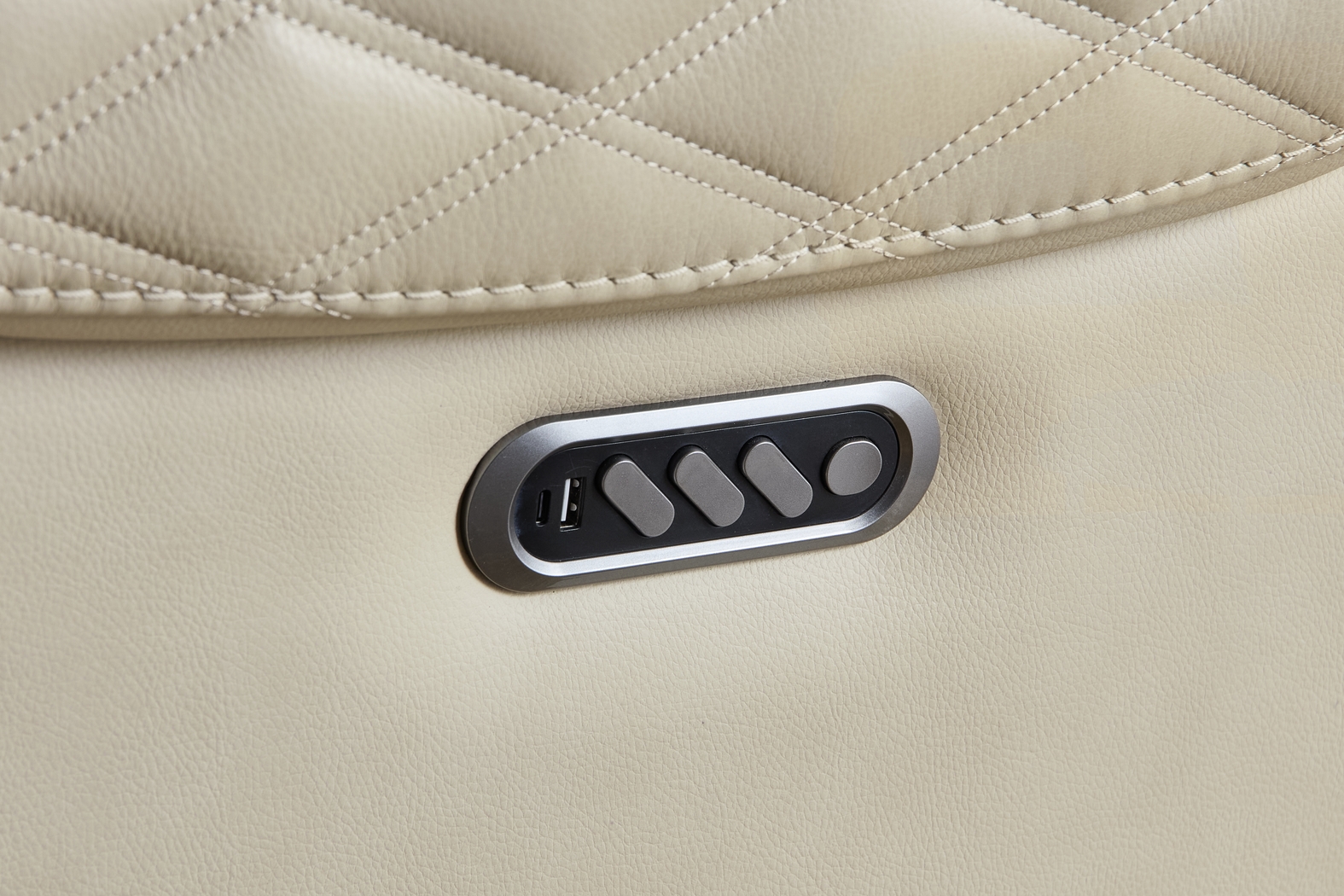 Marquee Cream Leather 2 Pc Triple Power Reclining Living Room - Thumbnail - Image 12