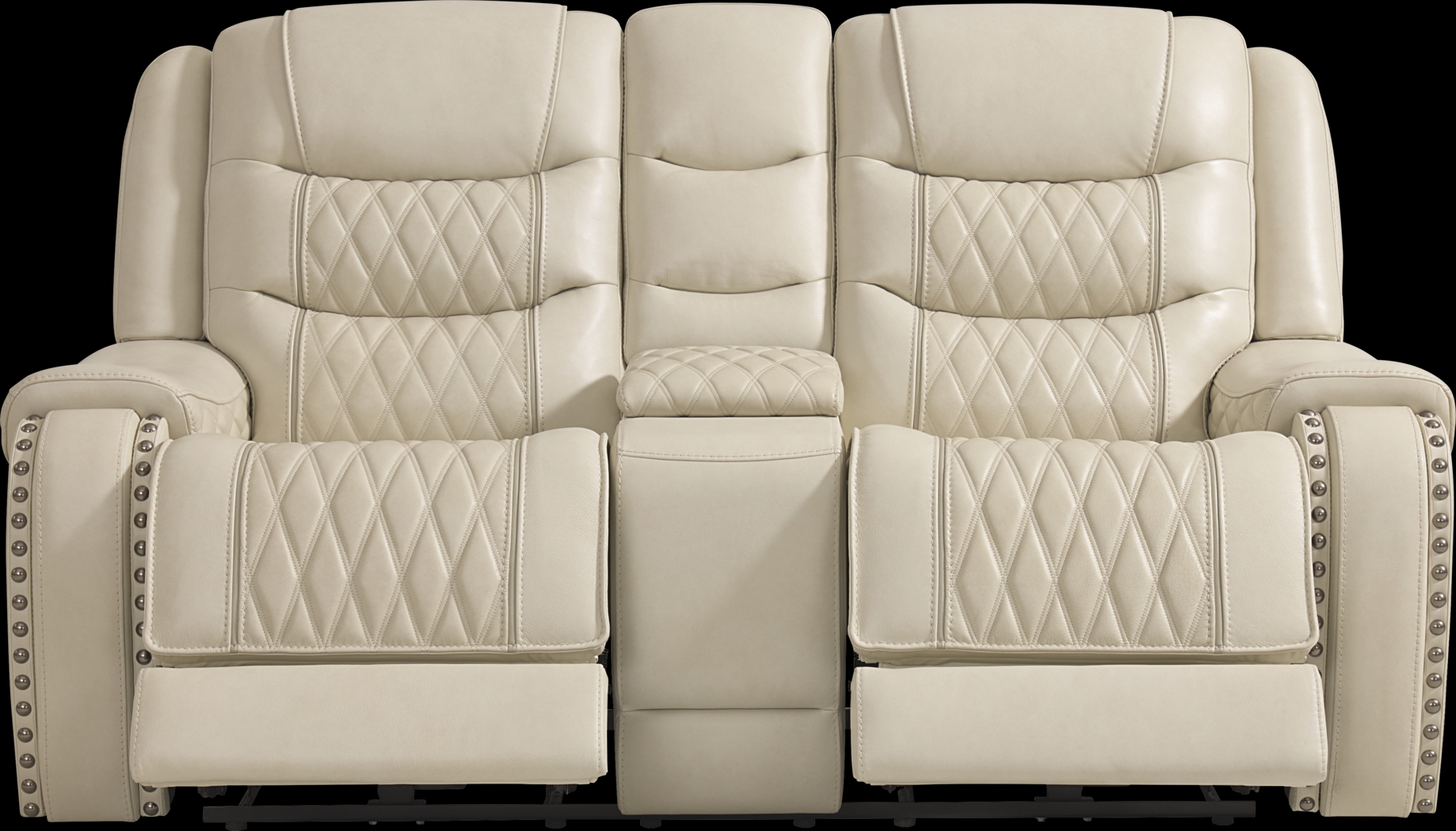 Marquee Cream Leather 2 Pc Triple Power Reclining Living Room - Thumbnail - Image 7
