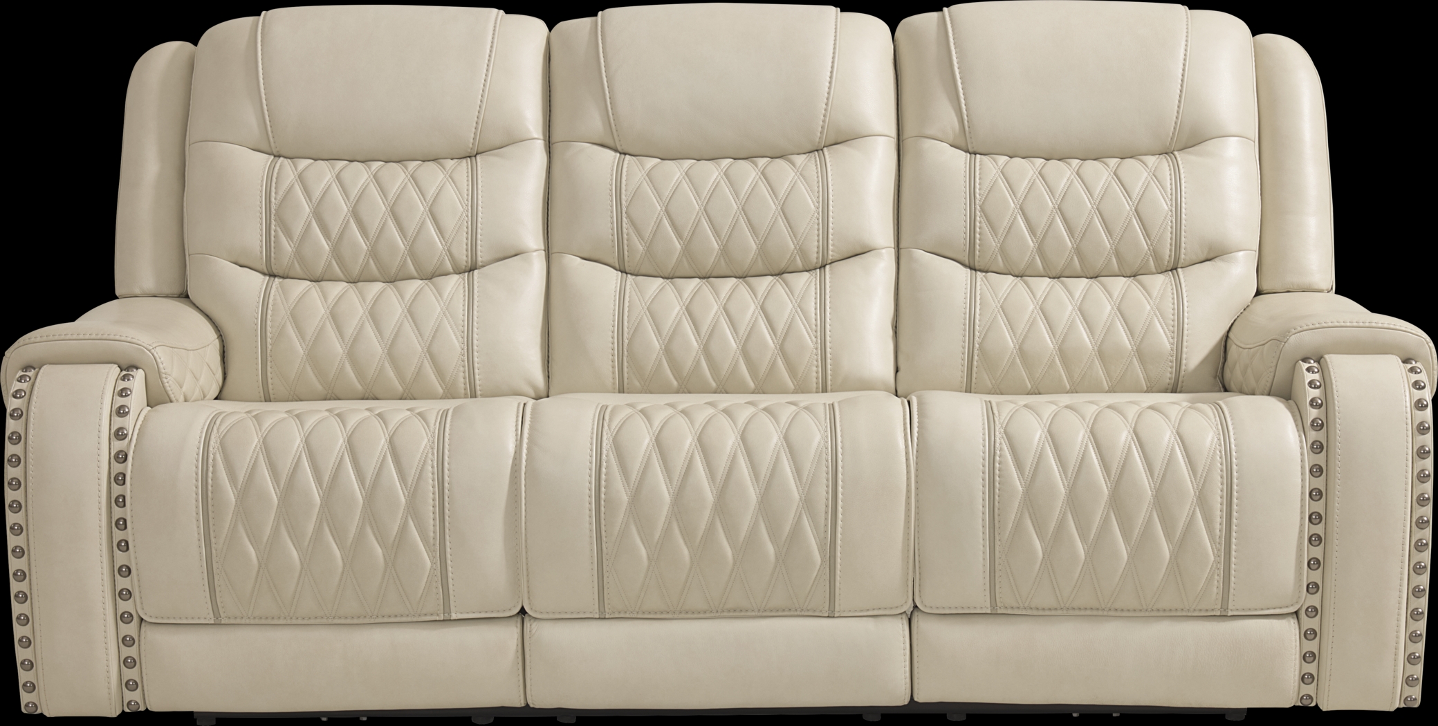 Marquee Cream Leather 2 Pc Triple Power Reclining Living Room - Thumbnail - Image 3