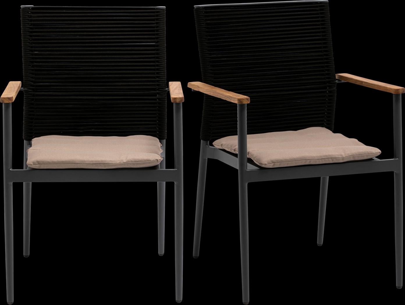 Marsalise Black Arm Chair, Set of 2 - Thumbnail - Image 1