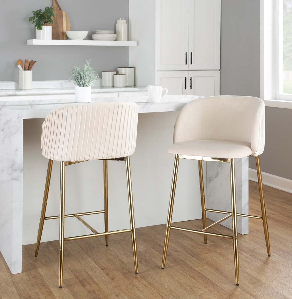 Marsanne I White Counter Height Stool, Set of 2 - Thumbnail - Image 2